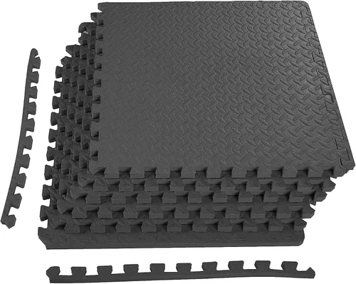 Vista 22 de BalanceFrom Tapete de ejercicio tipo rompecabezas con baldosas entrelazadas de espuma EVA para MMA – Ejercicio – Una pulgada de grosor, 24 pies