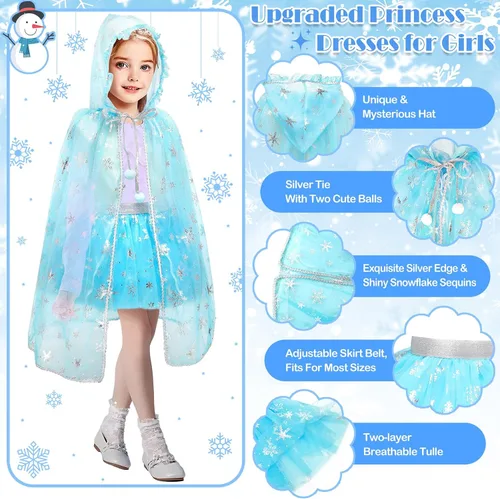 Vista 2 de BYHTTKIGM Ropa de princesa para niñas pequeñas, vestidos de princesa para niñas, juguetes de 3 a 8 años, regalos de Navidad y cumpleaños