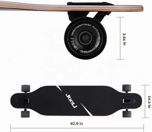 Vista 4 de Junli - Patineta Freeride de 41 pulgadas, para skateboarding, estilo libre y pendientes. Floral