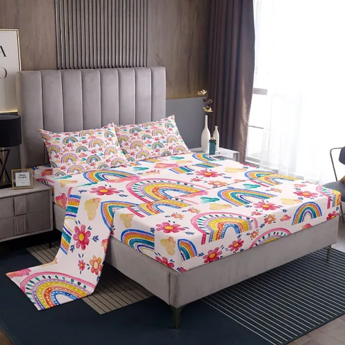 Vista 32 de Erosebridal Highland Cow - Juego de sábanas de tamaño individual con diseño de rosas para niños, niñas, adolescentes, adultos, animales salvajes