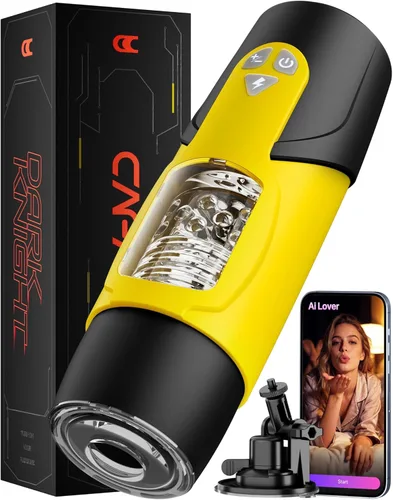 Vista 8 de Cafatop Masturbador masculino juguetes sexuales - Juguetes sexuales eléctricos para hombres con 6 empujones y 3 succiones, succión automática taza