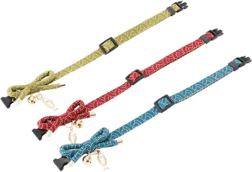 Vista 3 de Necoichi Zen Fish Charm Collar de gato (verde)