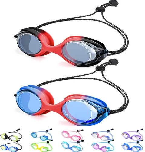 Vista 16 de Vvinca Kids Swim Goggles with Bungee Strap，Quick Adjust Kids Goggles 3-14