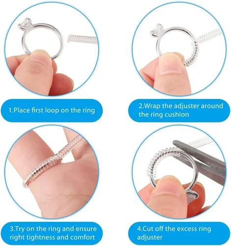 Vista 4 de DIYASY Anillo de ajuste de tamaño de anillo protector para anillos sueltos de boda y compromiso