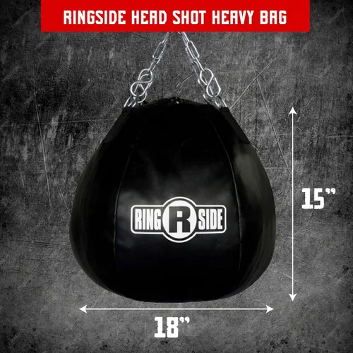Vista 8 de Ringside Head Shot Heavy Bag, Soft-Filled, Powerhide Punching Bag for Boxing, MMA, Muay Thai, and More, Includes Heavy Bag Chain and Swivel