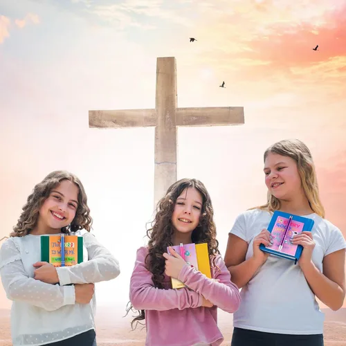 Vista 3 de Fulmoon 40 piezas de regalos cristianos para niños, cuadernos motivacionales con versículos bíblicos, bolígrafos religiosos, citas inspiradoras