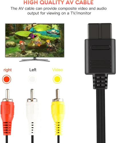 Vista 6 de Fuente de alimentación de CA para Gamecube cable adaptador de corriente CA y cable AV para consola Nintendo Gamecube NGC