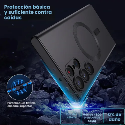 Vista 3 de MAKAVO Funda Mate para Samsung Galaxy S22 Ultra Case, Compatible con MagSafe, Cubierta Magnética Delgada y Fina con Protector de Lente de Cámara