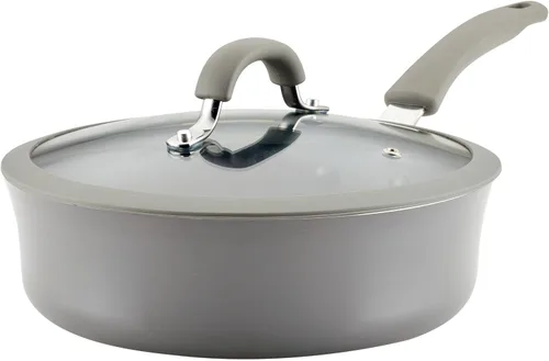 Vista 12 de Rachael Ray Cook + Create Sartén Sauté Antiadherente con Tapa, 3 Cuartos, Azul Agave
