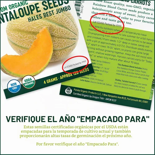 Vista 7 de Semillas de Rúcula Puramente Orgánicas (Resistente al Espigado) - Aproximadamente 400 Semillas - USDA Orgánico, Sin OGM, Polinización Abierta