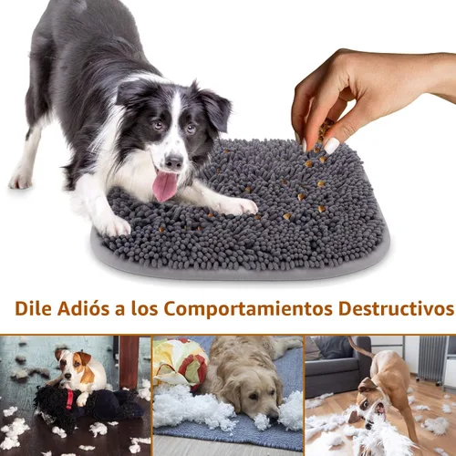 Vista 5 de Alfombrilla de olfateo para perros, 17'' x 21'' juego interactivo de alimentación por olfateo contra el aburrimiento, juguetes de rompecabezas que