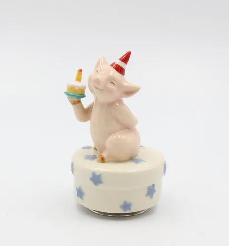 Vista 4 de Cosmos Gifts 80134 Birthday Piggy Music Box 4 7/8" H