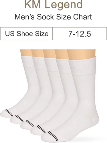 Vista 42 de KM Legend mens Dress Socks Classic Fine Lightweight for Formal and Casual Wear (5 Pair Pack)
