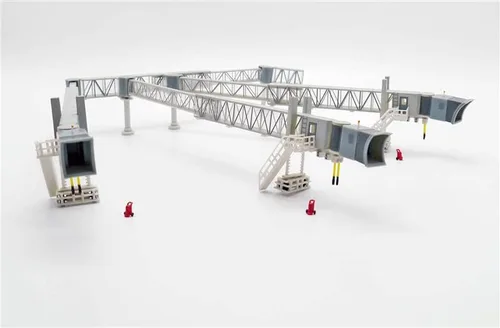 Vista 2 de JC Wings - Puente de pasajeros de tres canales para A380 transparente 1/200 ABS accesorios modelo preconstruido