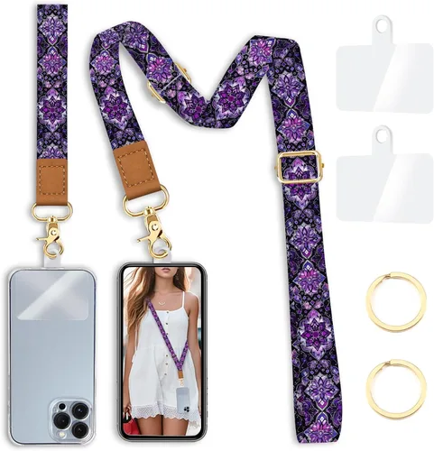 Vista 29 de Yonlevres Cordón para Teléfono con Correa de Muñeca Cruzada, Cordón para Teléfono Celular Be Kind para Alrededor del Cuello, Correa Ajustable