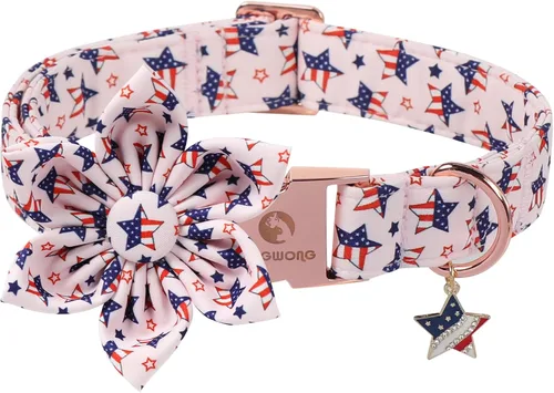 Vista 26 de DOGWONG Collar de otoño para perro con lazo, collar de moño para perro de Acción de Gracias, collar ajustable de algodón de otoño con hoja de arce