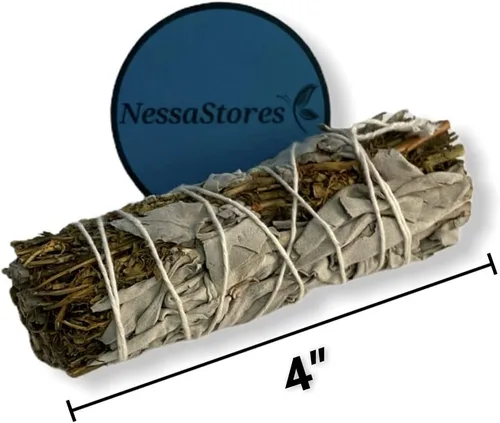Vista 3 de NESSASTORES - White Sage + Ruda Rue Smudge Inciense 4" Bundle #JC-205 (1 unidad)