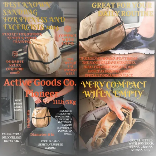 Vista 6 de ActiveGoodsCo. Bolsa de arena con pesa rusa para entrenamiento de fitness, diferentes tamaños de 11 libras a 75 libras. Visita para ver