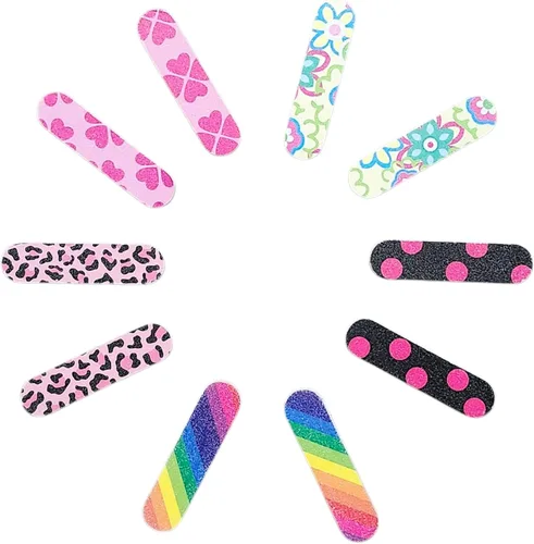 Vista 4 de Lima de UNA Pulidora. Tablero de Esmeril de Unas. Lima de manicura de doble cara, Mini, Reutilizable para Mujeres, Ninas y Hombres. Paquete de 10