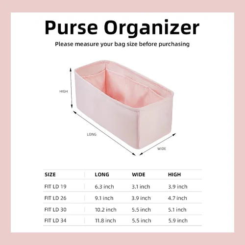 Vista 6 de DGAZ Organizador de bolso, organizador de bolsas de seda, bolso de lujo y moldeador de bolsas para bolsas Lindy 19263034 (rosa, LD26)