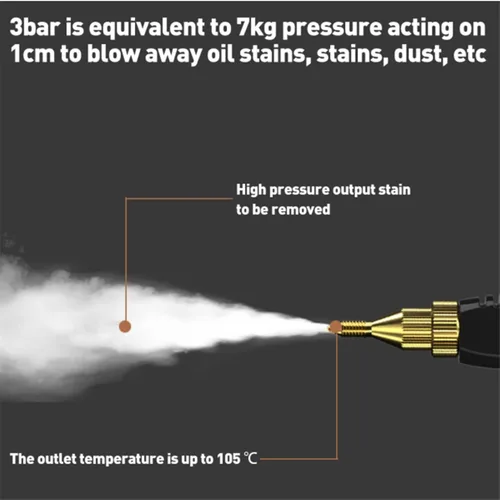 Vista 6 de Limpiador de vapor de alta presión 2500W Limpiador de vapor eléctrico Resistencia a ácidos fuertes para aire acondicionado Limpieza de campana