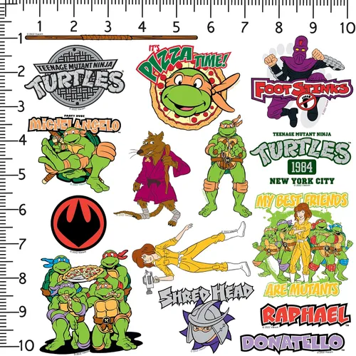 Vista 2 de Teenage Mutant Ninja Turtles TMNT 2nd Variety Mix 50 unidades de calcomanías grandes de vinilo de lujo – Laptop, botella de agua, álbum de recortes