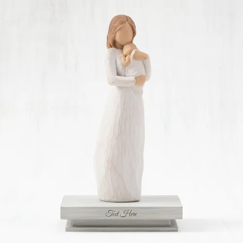 Vista 2 de Willow Tree Angel of Mine, figura esculpida pintada a mano con estante personalizado
