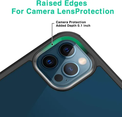 Vista 5 de Glass+ Funda compatible con iPhone 12/12 Pro de 6.1 pulgadas, 2020 funda transparente de cuerpo completo con protector de pantalla de vidrio