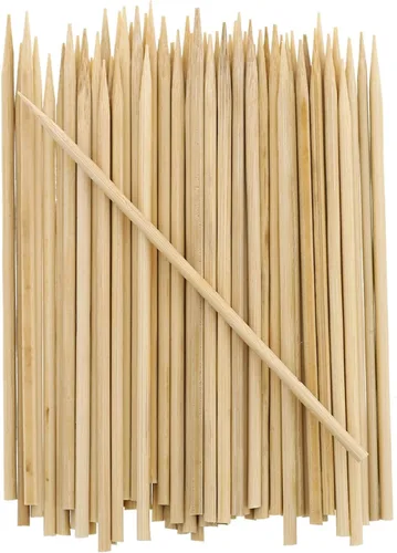 Vista 3 de Royal Brochetas de bambú de 4 pulgadas, redondas, para asar carne, satayos y verduras ensartadas, caja de 1,600