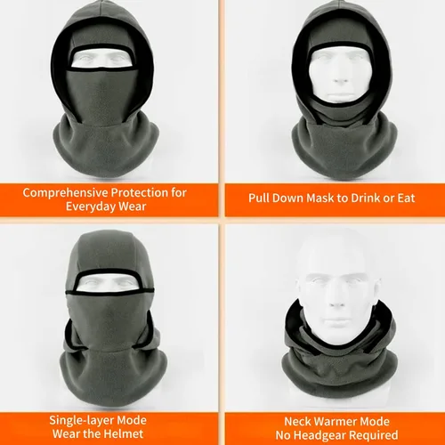 Vista 5 de Pasamontañas de esquí, máscara facial de invierno para hombres y mujeres, equipo de clima frío al aire libre para esquí, motocicleta, caza
