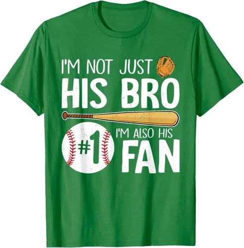 Vista 5 de Camiseta Baseball Brother I'm Not Just His Bro I'm His Number One Fan, Negro
