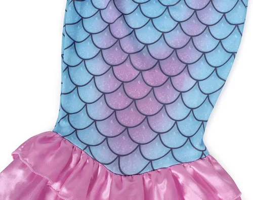 Vista 6 de AmzBarley Little Girls Mermaid Costume Outfits Princess Dress Birthday Party Cosplay Dress Up Clothes with Mermaid Headband