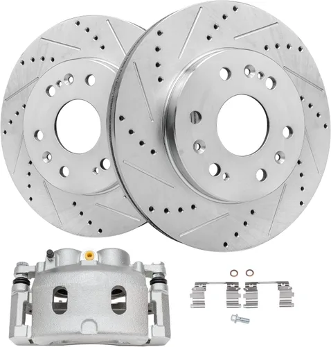 Vista 37 de Detroit Axle - Kit de freno delantero para Honda Odyssey 1999-2004 2001-2002 MDX Rotores de freno de disco Pinza de freno de disco con soporte