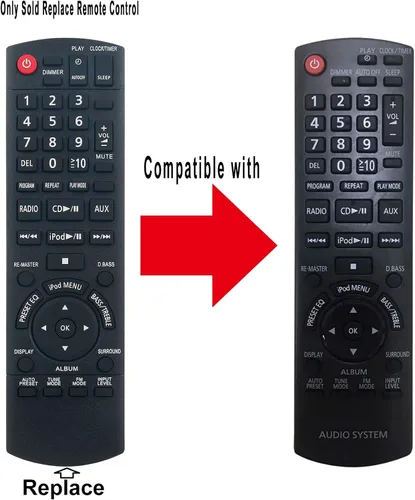 Vista 3 de N2QAYB000518 Reemplazar el control remoto para el sistema estéreo compacto Panasonic