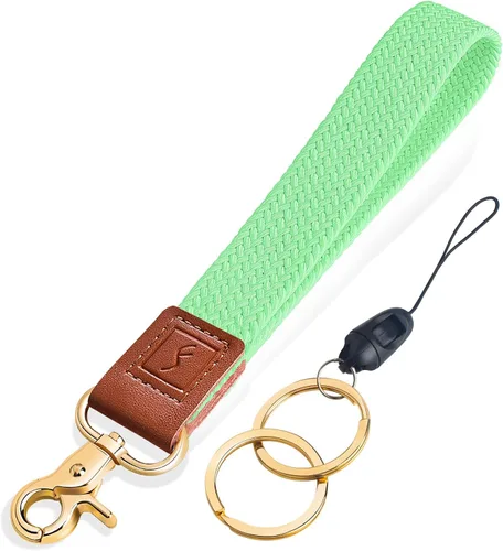 Vista 32 de Fishent Llavero de Muñeca Elástico, Cordones de Muñeca Trenzados Lindos para Llaves, Soporte de Llavero para Mujeres y Hombres, Correa de Muñeca