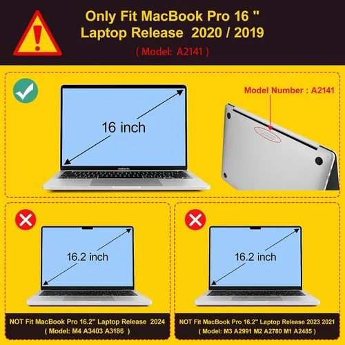 Vista 2 de Mektron Funda para MacBook Pro de 16 Pulgadas A2141 Versión 2019 con Pantalla Liquid Retina/Touch ID, Carcasa Rígida de Plástico con Funda
