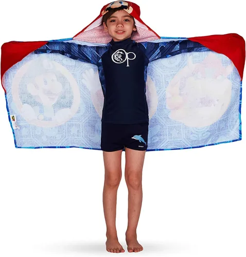 Vista 3 de Super Mario Toalla con capucha Nintendo Wrap Niño Azul