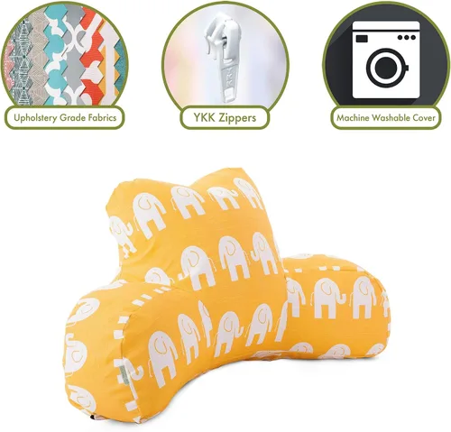 Vista 2 de Majestic Home Goods Ellie - Almohada de lectura, color amarillo