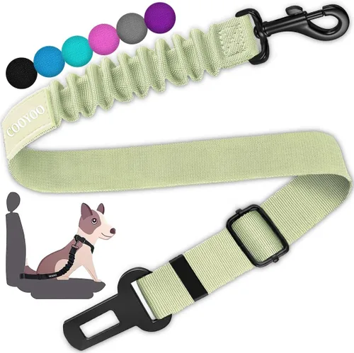 Vista 14 de COOYOO cinturón de seguridad retráctil y ajustable para perro, juego de 3 piezas, cinturón de nailon para vehículo, para que tu mascota esté segura
