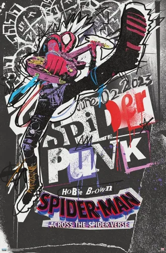 Vista 11 de Marvel Spider-Man: Across The Spider-Verse - Póster de pared de una hoja de Spider-Punk, 22.4 pulgadas de largo x 14.7 pulgadas de ancho, versión
