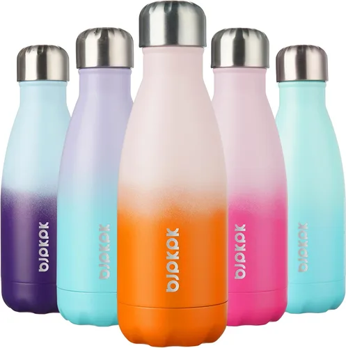 Vista 40 de [Usado] BJPKPK Botella de agua pequeña aislada de 12 onzas, frasco a prueba de A-azul