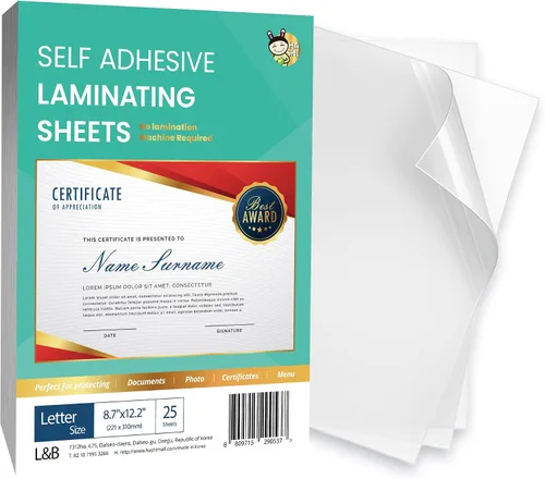 Vista 12 de Hojas laminadoras autoadhesivas de 12.3 x 17.1 pulgadas, paquete de 10, 4 mil de grosor, sin calor, sin máquina, hojas laminadoras autoselladas por