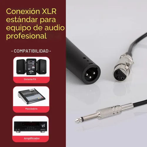 Vista 5 de Pyle PDMIC59 - Micrófono vocal dinámico profesional, micrófono de mano dinámico cardioide unidireccional con interruptor de encendido/apagado