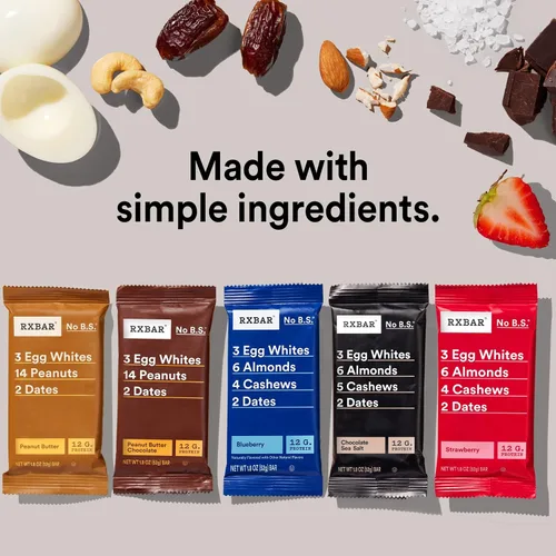 Vista 6 de RXBAR Barras de proteína, 0.44 oz de proteína, aperitivos sin gluten, paquete variado de 5 sabores (5 cajas, 25 barras)