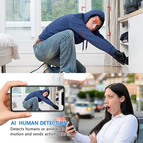 Vista 3 de Cámara IP de batería más pequeña, detector de cámara espía HD1080P, cámara de seguridad inalámbrica Wifi, cámara de niñera, monitor de bebé