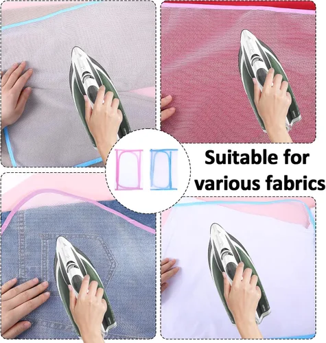 Vista 14 de Paquete de 2 protectores de malla abrasiva para planchar, protector de planchado que ahorra quemadura, paño de planchado para proteger la ropa