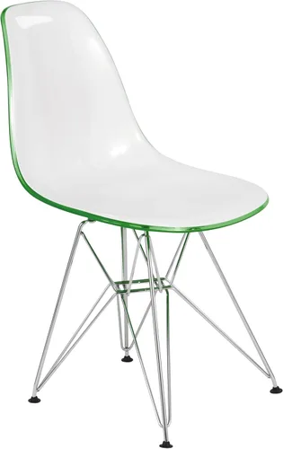Vista 10 de LeisureMod Cresco - Comedor acrílico, base Eiffel cromada moderna y diseño de respaldo curvo, silla auxiliar ergonómica y ligera para el hogar