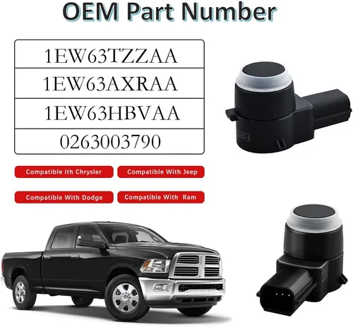 Vista 2 de Vod_AutoParts 1ew63tzzaa Sensor de asistencia de estacionamiento, sensor de objetos de parachoques, 4 piezas 1EW63TZZAA de repuesto para Dodge Ram