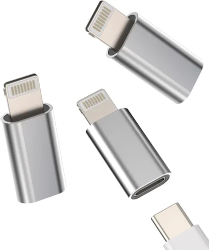 Vista 10 de Paquete de 3 adaptadores USB C macho a compatible con Lightning hembra, compatible con Apple iPhone15 Pro Max Plus iPad Pro Air Mini para Galaxy