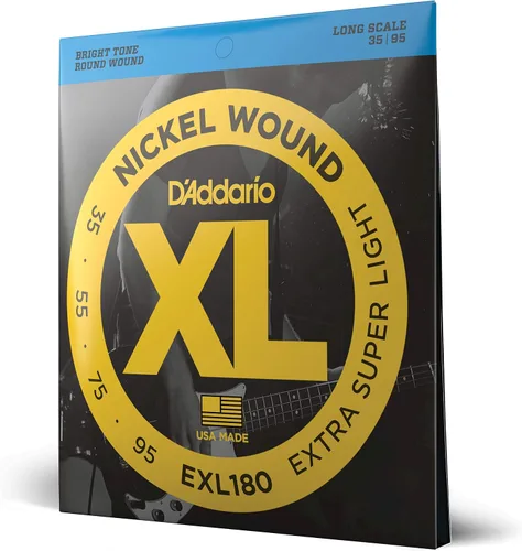 Vista 35 de D'Addario Cuerdas para Bajo Eléctrico, XL Níquel, EXL170M, Calibre Regular Ligero 45-100, Escala Media, Juego de 4 Cuerdas, Paquete de 1